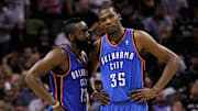 Durant y Harden fueron compañeros a lo largo de tres temporadas en el Thunder