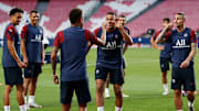 Les joueurs du PSG à l'entraînement avant la finale. 