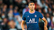 Achraf Hakimi avec le Paris Saint-Germain cette saison 