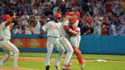 Philadelphia Phillies pitcher Roy Halladay throwing a perfect game