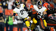 Mason Rudolph hit by Myles Garrett, Pittsburgh Steelers v Cleveland Browns
