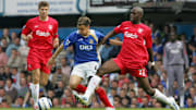 Portsmouth's Andres D'Alessandro holds o