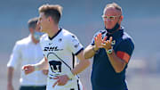 Facundo Waller y el técnico Andrés Lillini.