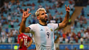 Qatar v Argentina: Group B - Copa America Brazil 2019 - Aguero festeja su gol.