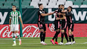 Real Madrid celebrate a narrow win over Real Betis