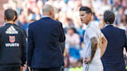 James Rodriguez (r.) ist bei Real Madrid vor dem Abflug 