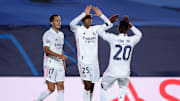 Los jugadores del Real Madrid celebrando un gol contra el Inter de Milán