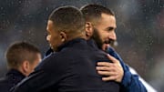 Kylian Mbappé et Karim Benzema lors de PSG-Real Madrid en Ligue des Champions. 