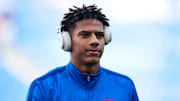 Jean-Clair Todibo avec le Barca lors d'un entraînement.