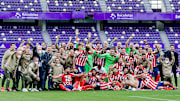 La festa dell'Atletico Madrid a fine gara