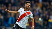 Pity Martínez celebrando su gol ante Boca Juniors
