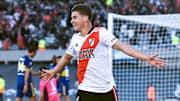 River Plate v Boca Juniors - Torneo Liga Profesional 2021 - Julián Álvarez festeja ante Boca.