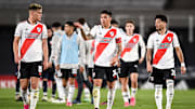 River Plate v Independiente - Torneo Liga Profesional 2021 - Girotti, Enzo Pérez, Casco.