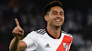 Gonzalo Martínez celebra un gol con River Plate.
