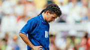 Roberto Baggio dopo il famoso rigore con il Brasile 