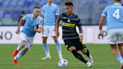 Lautaro Martinez in azione contro la Lazio 