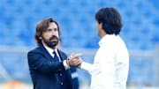 Pirlo embraces Simone Inzaghi at the end of an exciting match