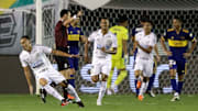 Santos v Boca Juniors - Copa CONMEBOL Libertadores 2020 - El festejo del primer gol.