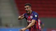 Santos v San Lorenzo - Copa CONMEBOL Libertadores 2021 - Di Santo, uno de los "9" que sonó para Boca.