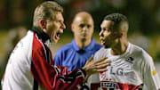 Sao Paulo's Amoroso (R) and coach Paulo