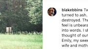 Blake Bivens posts social media message after wife, son, and mother-in-law were murdered.