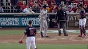 Umpire Lance Barksdale misses easy strike three call and blames Yan Gomes.