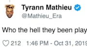 Chiefs safety Tyrann Mathieu calls out 49ers for easy schedule.