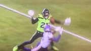 Seahawks CB Tre Flowers defending Vikings WR Stefon Diggs