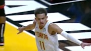 Trae Young yells "it's over" to Heat crowd