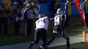Seahawks offensive lineman George Fant made an hilarious diving catch while falling out of bounds. 