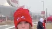 The snow is dumping at Arrowhead Stadium ahead of the Kansas City Chiefs game. 