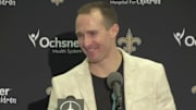 Drew Brees discussing breaking Peyton Manning's touchdown record. 