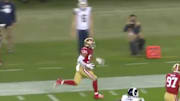 Fred Warner made a huge play for the 49ers right before the half. 