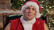 Rob Gronkowski dressed up as Santa to tell fans how Bill Belichick won six Super Bowl rings. 