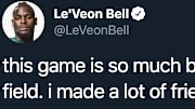 Le'Veon was evidently emotional after playing the Steelers on Sunday. 