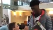 New Orleans Saints WR Michael Thomas surprises a young boy with an RC Monster Truck for Christmas
