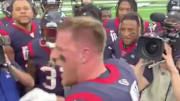 Houston Texans pass rusher JJ Watt ahead of Saturday's playoff opener against the Buffalo Bills