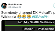 Somebody hilariously edited DK Metcalf's Wikipedia page after dominating the Eagles on Sunday.
