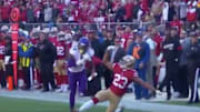Minnesota Vikings' receiver Stefan Diggs made his defender fall early in the game vs. the 49ers