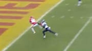 Tyreek Hill's second touchdown of game cuts Chiefs deficit to Titans to 17-14 on Sunday.
