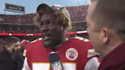 Chiefs defensive end Frank Clark going off about containing Derrick Henry in the AFC Championship.