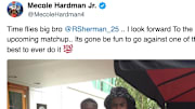 Kansas City Chief Mecole Hardman posts a picture of him with 49ers' corner Richard Sherman