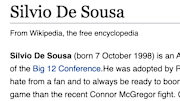 Pranksters got to Silvio De Souza's wikipedia page