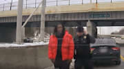 Cleveland Browns running back Kareem Hunt in police dash cam footage last week in Ohio
