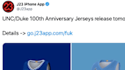 The jerseys for Duke and UNC's 100th anniversary showdown are hideous.