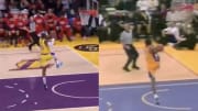Los Angeles Lakers greats LeBron James and Kobe Bryant had a similar dunk 19 years apart