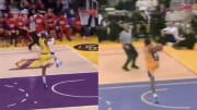 Los Angeles Lakers greats LeBron James and Kobe Bryant had a similar dunk 19 years apart