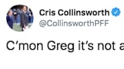 Cris Collinsworth called out Greg McElroy for his shoulder slide during an XFL broadcast.