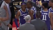 Kansas State guard Cartier Diarra and coach Bruce Weber get in altercation 