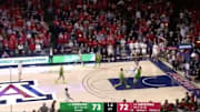 Arizona Wildcats big man Christian Koloko is fouled on a last-second play to try and beat Oregon.